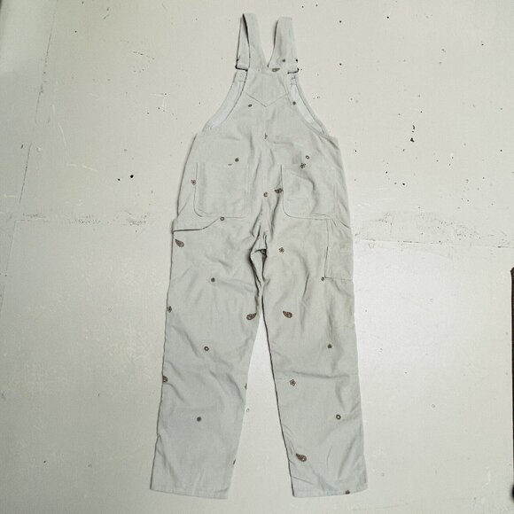 Vans Overalls Womens Medium Corduroy Floral Emroidered Ground Work Skate Party - Picture 5 of 12
